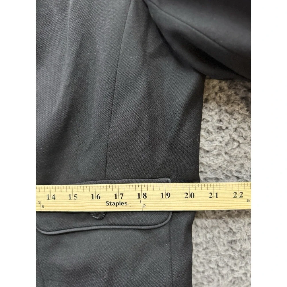 CHANEL PRE-OWNED 2008 SINGLE-BREASTED WOOL BLAZER - P33310 - BLACK‎ Size 48